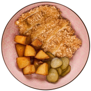 Відбивна з картоплею та солоними огірками