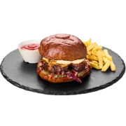 Бургер зі свинячими реберцями BBQ