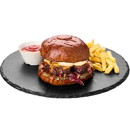 Бургер зі свинячими реберцями BBQ